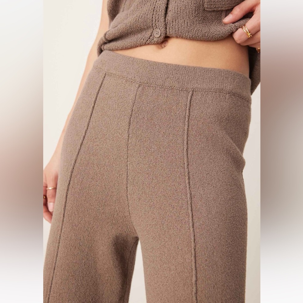 ASOS DESIGN 2 piece matching SET taupe tan brown knit button vest & pants - Picture 5 of 12